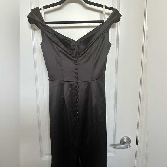 GALINA SIGNATURE satin off-the-shoulder mermaid dress - Black Bridesmaid Dress - Picture 10 of 13